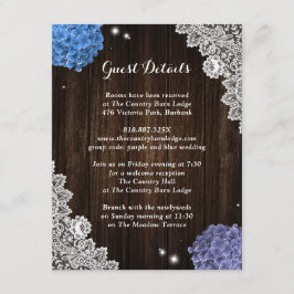 Rustic Purple and Blue Floral Enclosure Card Tilläggskort