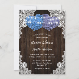 Rustic Purple and Blue Floral Wedding Invitation Inbjudningar