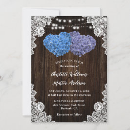 Rustic Purple and Blue Floral Wedding Invitation Inbjudningar