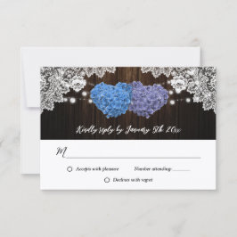 Rustic Purple and Blue Floral Wedding OSA Kort