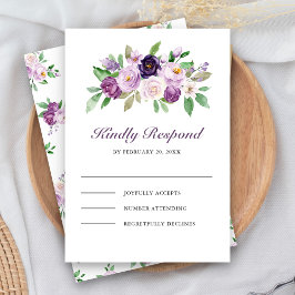 Rustic Purple Floral Wedding OSA Kort