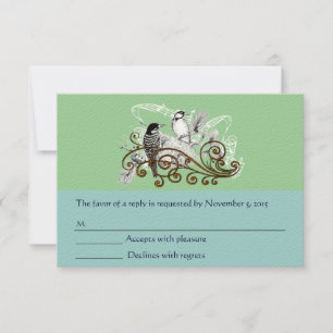 Rustic Radiance Woodpecker Love birds Bröllop OSA Kort