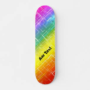 Rustic Rainbow Mönster Mini Skateboard Bräda 18,5 Cm