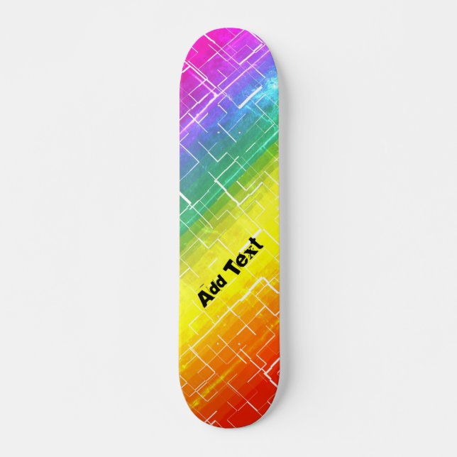 Rustic Rainbow Mönster Mini Skateboard Bräda 18,5 Cm (Framsida)