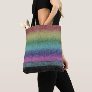 Rustic Rainbow Rand Crosshatch Mönster Tygkasse