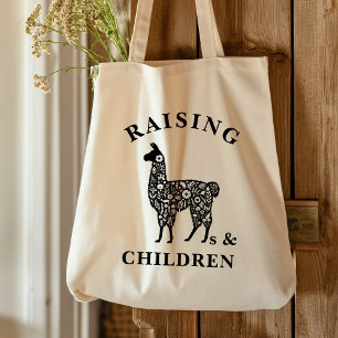 Rustic Raising Llamas Silhouette Farmers Market Tygkasse
