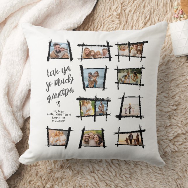 Rustic Ramar Black/Wht Kärlek Ya Grandpa ID1015 Kudde (Filt)