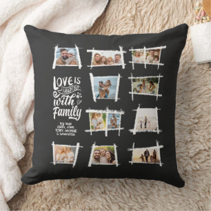 Rustic Ramar White/Blk Kärlek är Family ID1015 Kudde