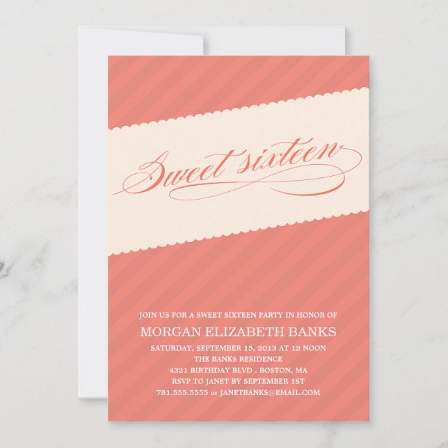 RUSTIC RAND | INBJUDAN TILL SWEET SIXTEEN (Framsida)