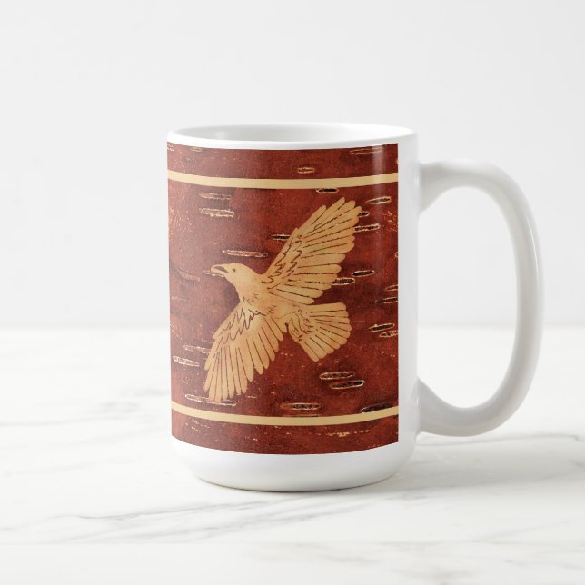 Rustic Raven on Inner Birch Bark Kaffemugg (Höger)