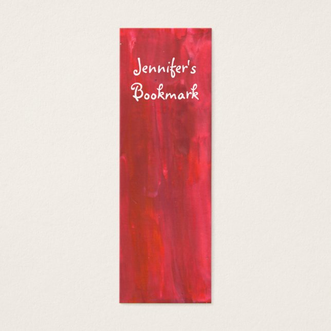 Rustic Red Abstrakt Bookmark Litet Visitkort (Framsidan)