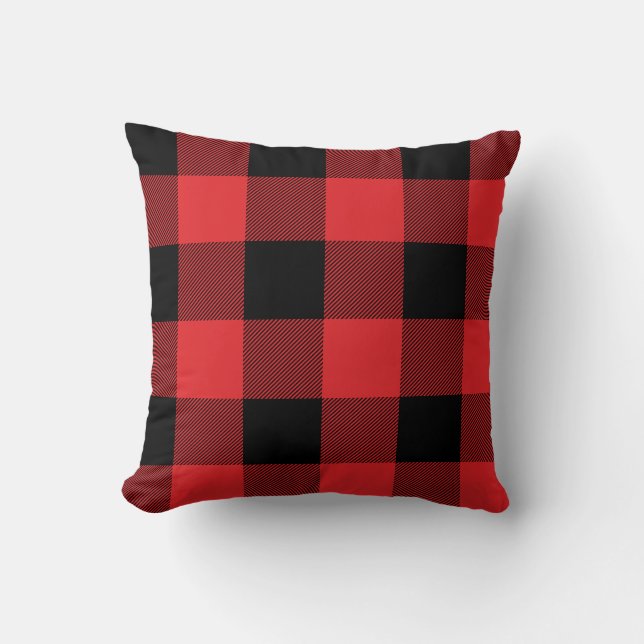 Rustic Red and Black Buffalo Check Play Kudde (Framsida)
