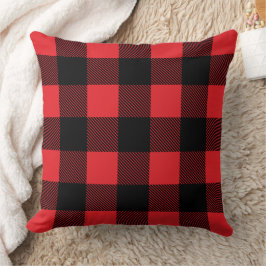 Rustic Red and Black Buffalo Play Farmhouse Kudde