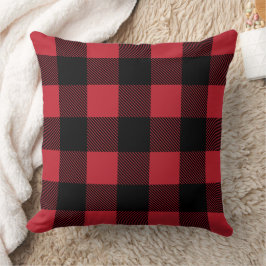 Rustic Red and Black Buffalo Play Farmhouse Kudde