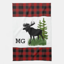 Rustic Red and Black Buffalo Play Moose