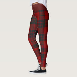 Rustic Red and Black Tartan Buffalo Mönster Play Leggings