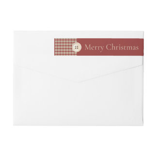 Rustic Red and Tan Wrap Around Address Label Etikettband