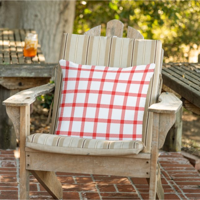 Rustic Red and White Tartan Play Buffalo Kudde (Stol)