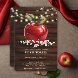 Rustic Red Apple Blommigt Baby Shower Inbjudningar