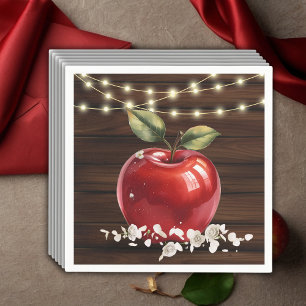 Rustic Red Apple Blommigt Baby Shower Pappersservett