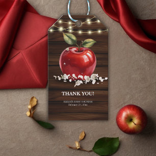 Rustic Red Apple Blommigt Baby Shower Presentetikett