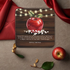 Rustic Red Apple Blommigt Baby Shower Tilläggskort