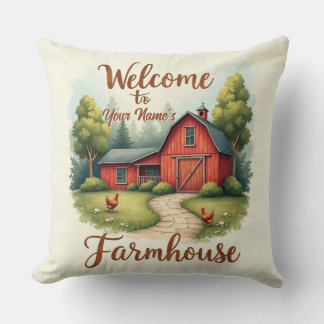 Rustic Red Barn Farmhouse Wall Decor Kudde