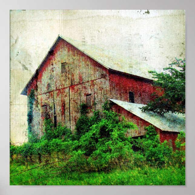 Rustic Red Barn Poster (Framsidan)