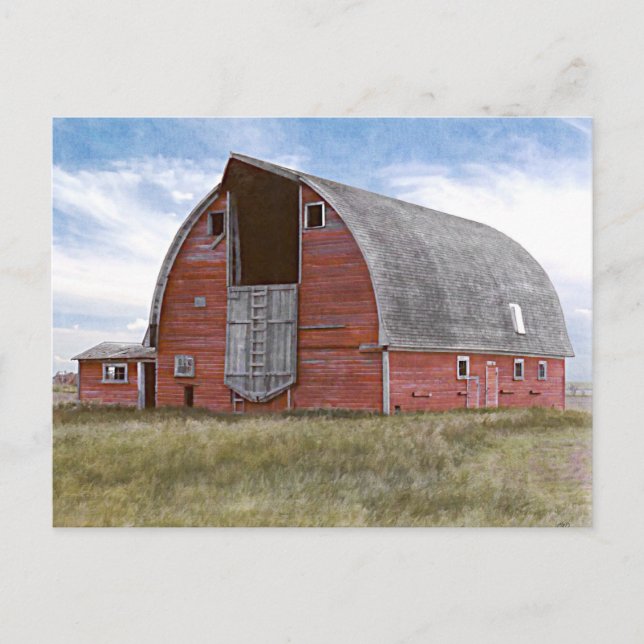 Rustic Red Barn Vykort (Framsida)