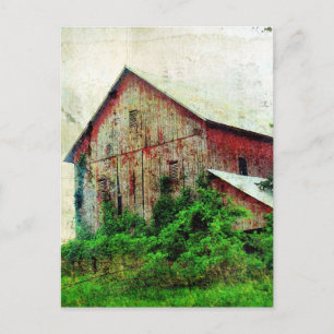 Rustic Red Barn Vykort
