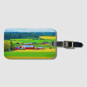 Rustic Red Barns on Ebey Prairie Luggage Tag Bagagebricka
