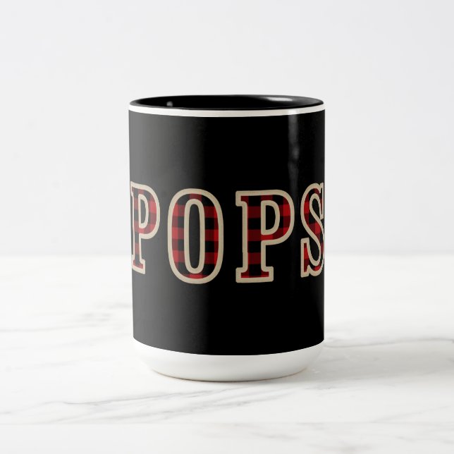 Rustic Red Black Buffalo Checker-kvadrater Två-Tonad Mugg (Center)