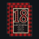Rustic Red Black Buffalo Play 18:e 18:e födelsedag Inbjudningar<br><div class="desc">Rustic Red Black Buffalo Play 18:e 18:e födelsedagsinbjudan.</div>