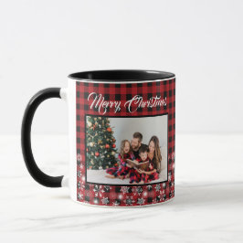 Rustic Red Black Buffalo Play-familjfoto Mugg