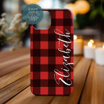 Rustic Red Black Buffalo Play - kan redigera rött<br><div class="desc">En tålig och rustik design med en yta för monogram. Ett klassiskt,  traditionellt mönster som har funnits i flera år. Om du behöver justera teckningen eller ändra teckensnittet kan du klicka på anpassningsområdet. Då kommer du till designen i verktyg där du kan göra många ändringar.</div>