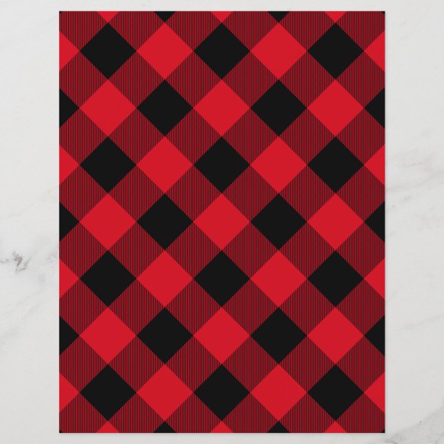 Rustic Red Black Buffalo Play Scrapbook Papper (Framsida)
