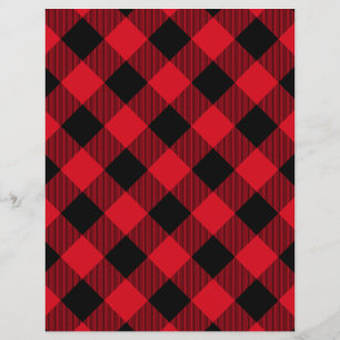 Rustic Red Black Buffalo Play Scrapbook Papper