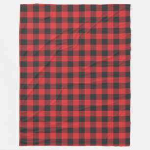 Rustic Red Black Farmhouse Play Fleecefilt