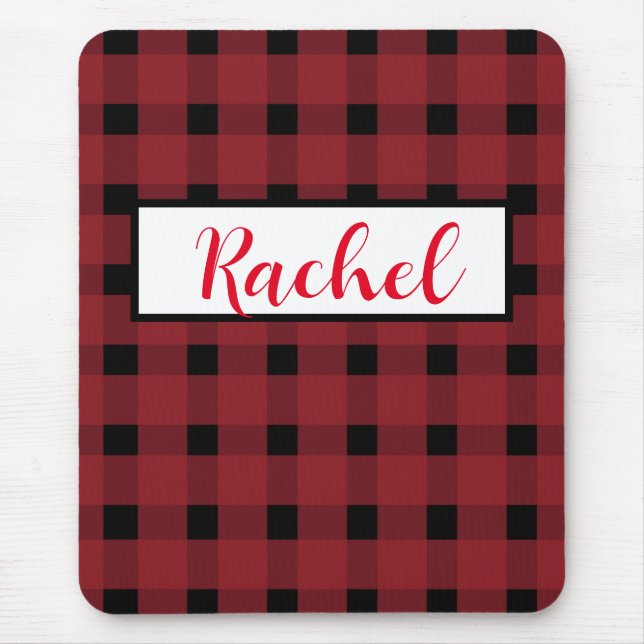 Rustic Red Black Gingham Musmatta (Framsidan)