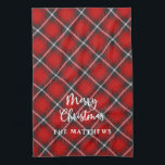 Rustic Red Black God jul Kökshandduk<br><div class="desc">En röd och svart kökshandduk med ord,  God jul och personlig med ditt namn under. Enkel land stil för ditt hem,  det är perfekt för julens julhelg. Blanda och matcha med andra samordnande julkuddar på www.zazzle.com/blackberryBoulevard. Designfrågor besvaras via e-post customercare@blackberryboulevard.com</div>