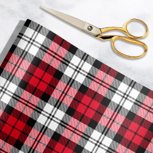 Rustic Red Black och White Tartan Play Helgdag Presentpapper