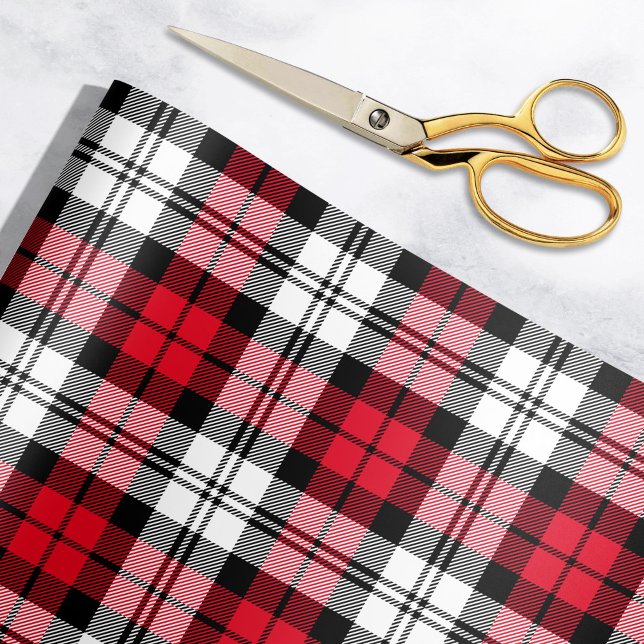 Rustic Red Black och White Tartan Play Helgdag Presentpapper (Skapare uppladdad)