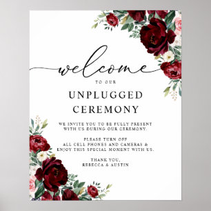 Rustic Red Blommigt Bröllop - Ceremonisk signatur Poster