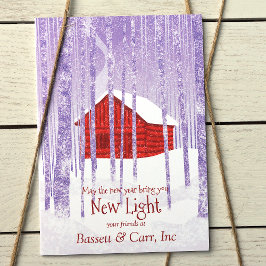 Rustic Red Blue Logotyp Company Helgdag Card Kort