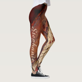 Rustic Red Brown Abstrakt Mode/Yoga Leggings