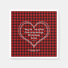 Rustic Red Buffalo Mönster Bible Verse jul Pappersservett