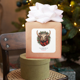 Rustic Red Buffalo Play Farmhouse Fyrkantigt Klistermärke