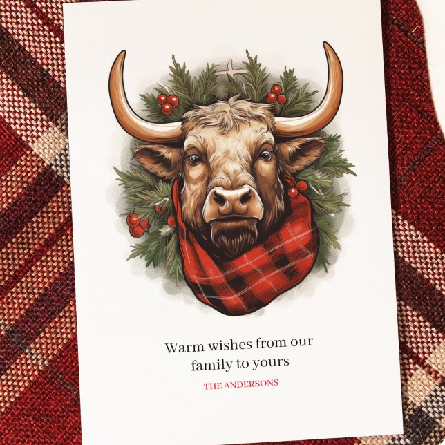 Rustic Red Buffalo Play Farmhouse Helg Vykort (Skapare uppladdad)