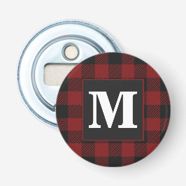 Rustic Red Buffalo Play Farmhouse Monogram Flasköppnare