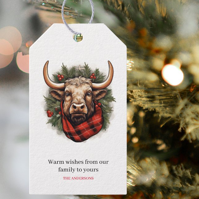 Rustic Red Buffalo Play Farmhouse Presentetikett (Skapare uppladdad)